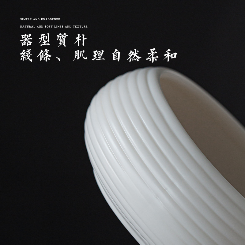 Dehua suet jade white porcelain large tea to wash hand biscuit firing for wash the mugs writing brush washer wash bowl of tea accessories