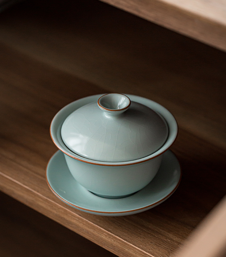 Your up tureen tea cups a single large bowl of jingdezhen porcelain three cups of checking ceramic tea set ice crack glaze