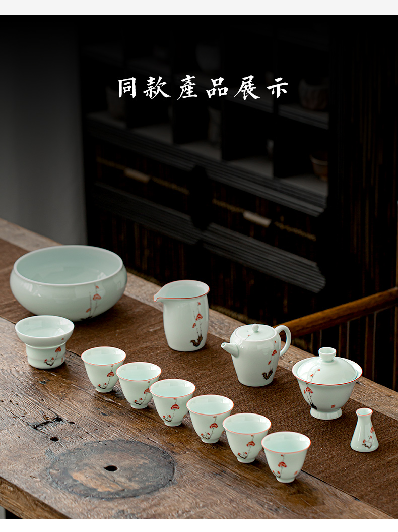 Earth story of jingdezhen ceramic fair keller hand - made name plum and small tea points sea tea tea set fair cup