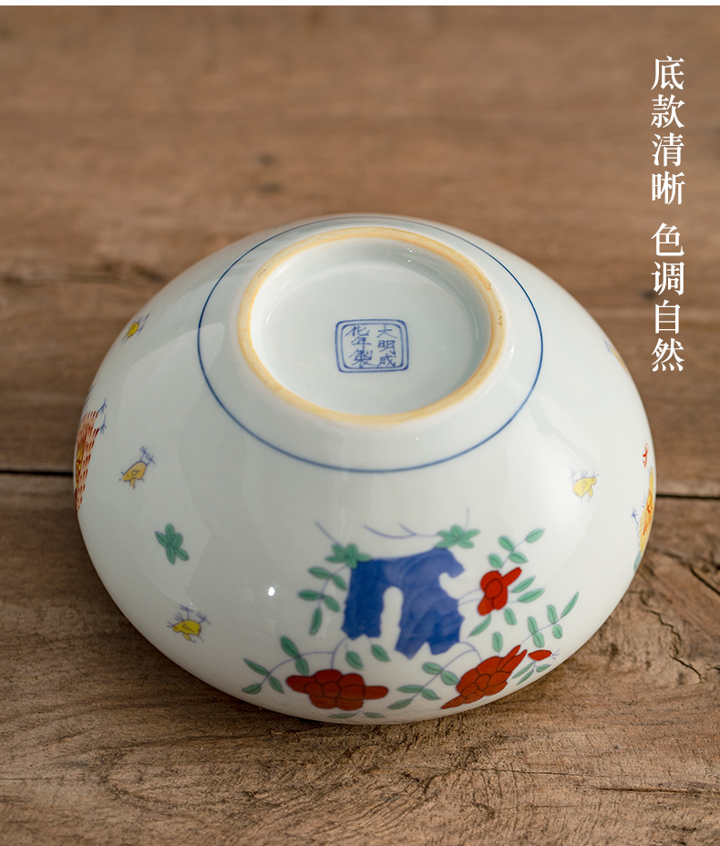 Chicken cylinder built water in a large bath jingdezhen ceramic device serving soup slag slag bucket water jar kunfu tea table accessories