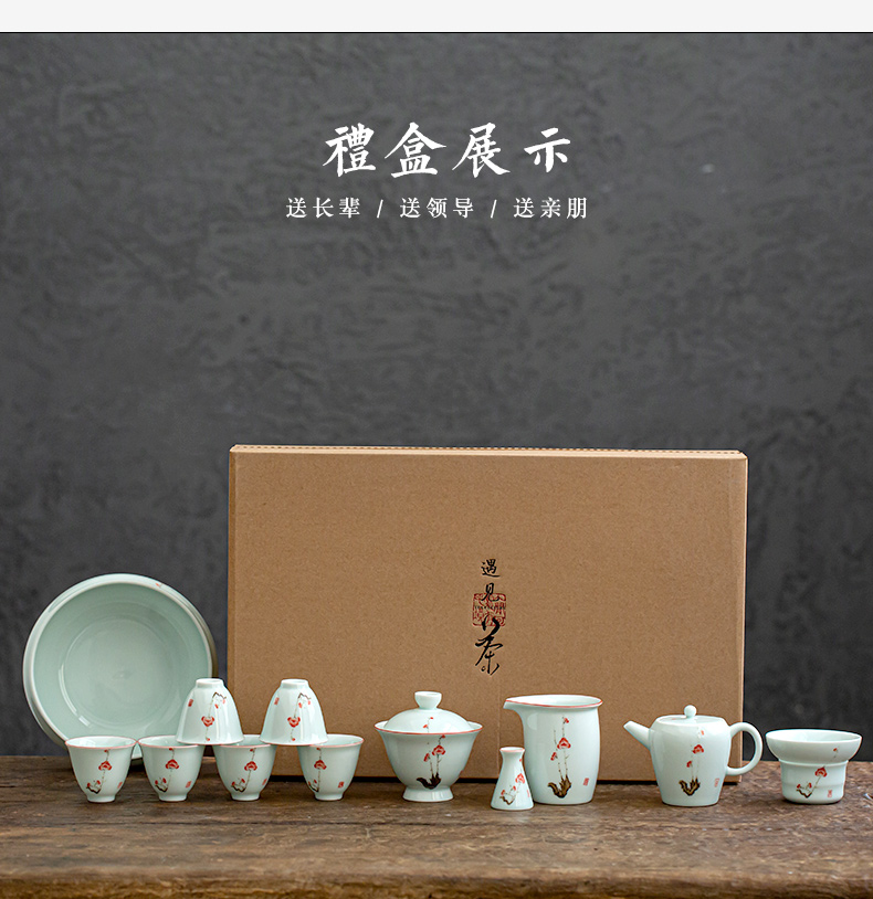 Earth story | hand - made name plum suit ceramic tureen home outfit kung fu tea, green tea fair