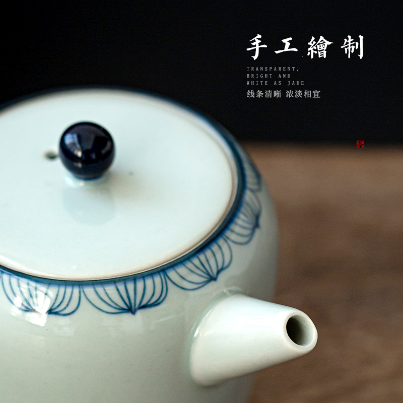 Earth story jingdezhen archaize single pot of kung fu tea set ceramic teapot hand - made lotus vesicles pot