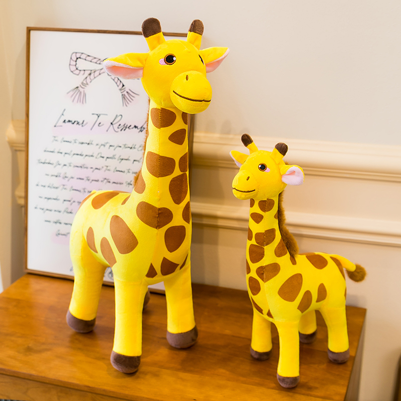 Cute Giraffe Plush Toy with Heart-Patterned Fawn Doll, Children's Comfort Doll, Home Decoration Gift