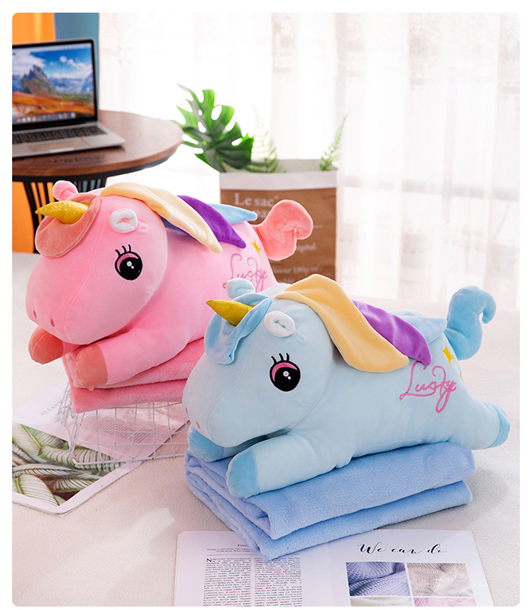 подушки-одеяла 抱枕空调被子公仔两用办公室午睡秋季枕头汽车床上靠枕靠垫二合一