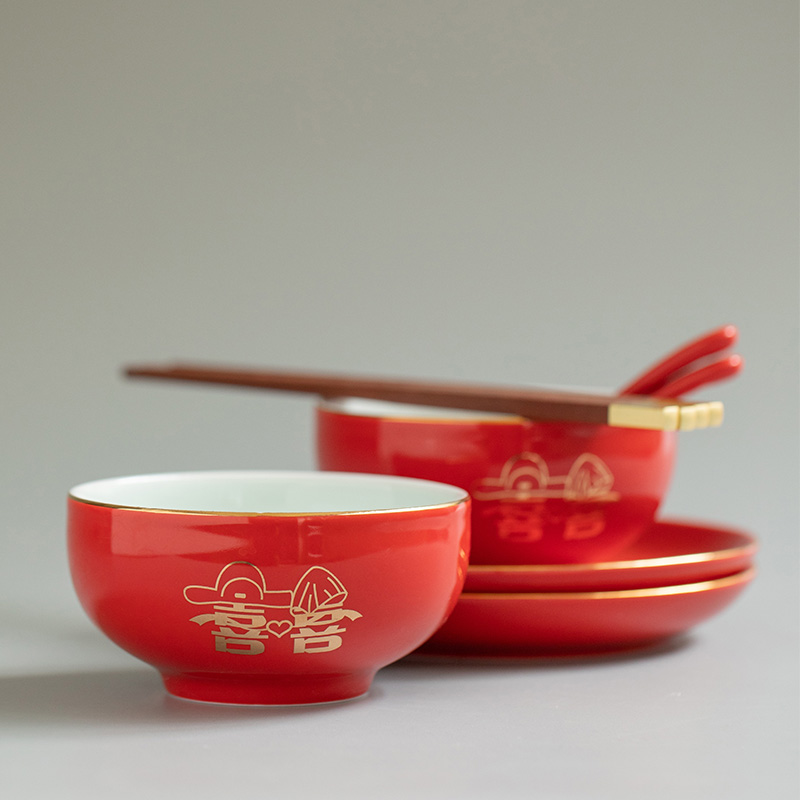My girlfriends wedding anniversary swim question red gift festive red ceramic tableware set dishes