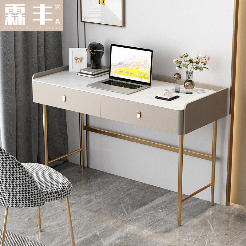 Light luxury slate desk modern small apartment study storage table Italian minimalist ins study table bedroom makeup table