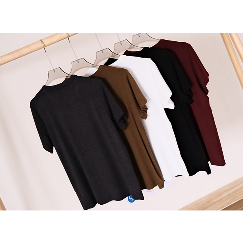 Small Quantity Order~2025 New Summer Row Minimalist Style Women's Short-Sleeve T-Shirt Top White t Slim-Fit Basic Style