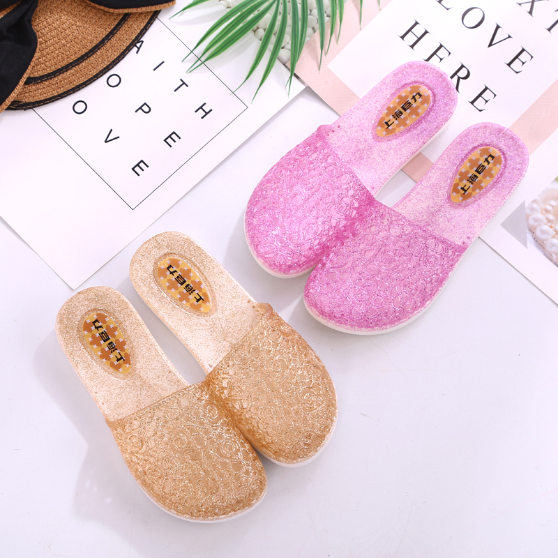 Baotou Crystal Slippers, Jelly-Style, Korean-Style, Non-Slip, Home Use, Hollow Mesh, Breathable, Cool Slippers, Operating Room Shoes