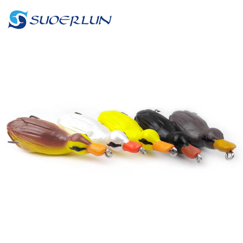 22 grams of floating bionic bait Duck type small pigeon type black Luya bait Thunder frog black bait Soft bait Bait