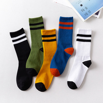 Striped socks male stockings pure cotton spring and autumn male socks anti-smelly stockings sweaty big boy breathable cotton socks