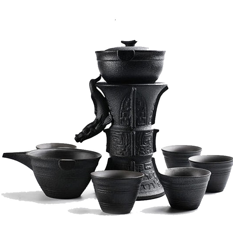 Coarse pottery of black dragon automatically kung fu tea set a complete set of lazy people against the hot tea tureen belt filter gift boxes