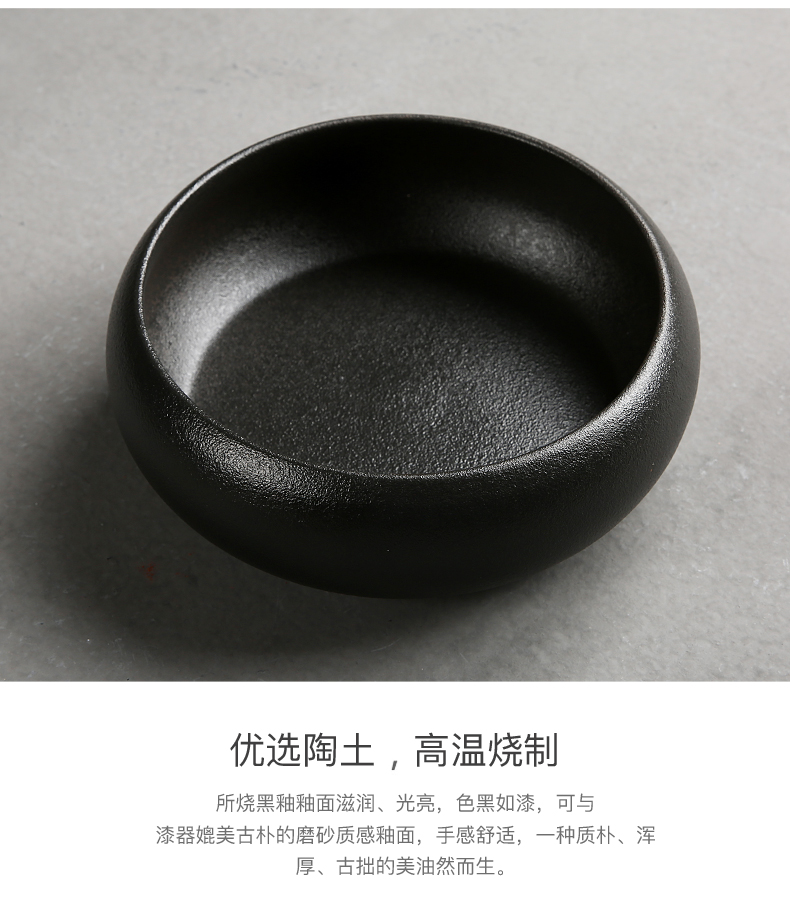Retro tea to wash to the ceramic built large wash in hot water coarse pottery cylinder black pottery cup move kung fu tea accessories