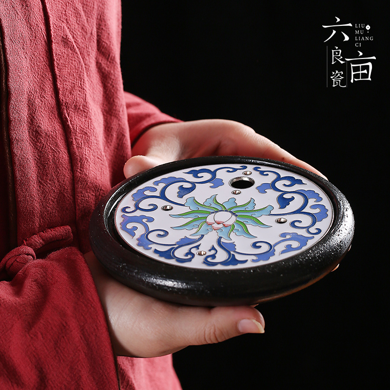 Ceramic pot bearing colored enamel dry terms Taiwan tea tray storage the cup mat the teapot tea saucer seats tea accessories