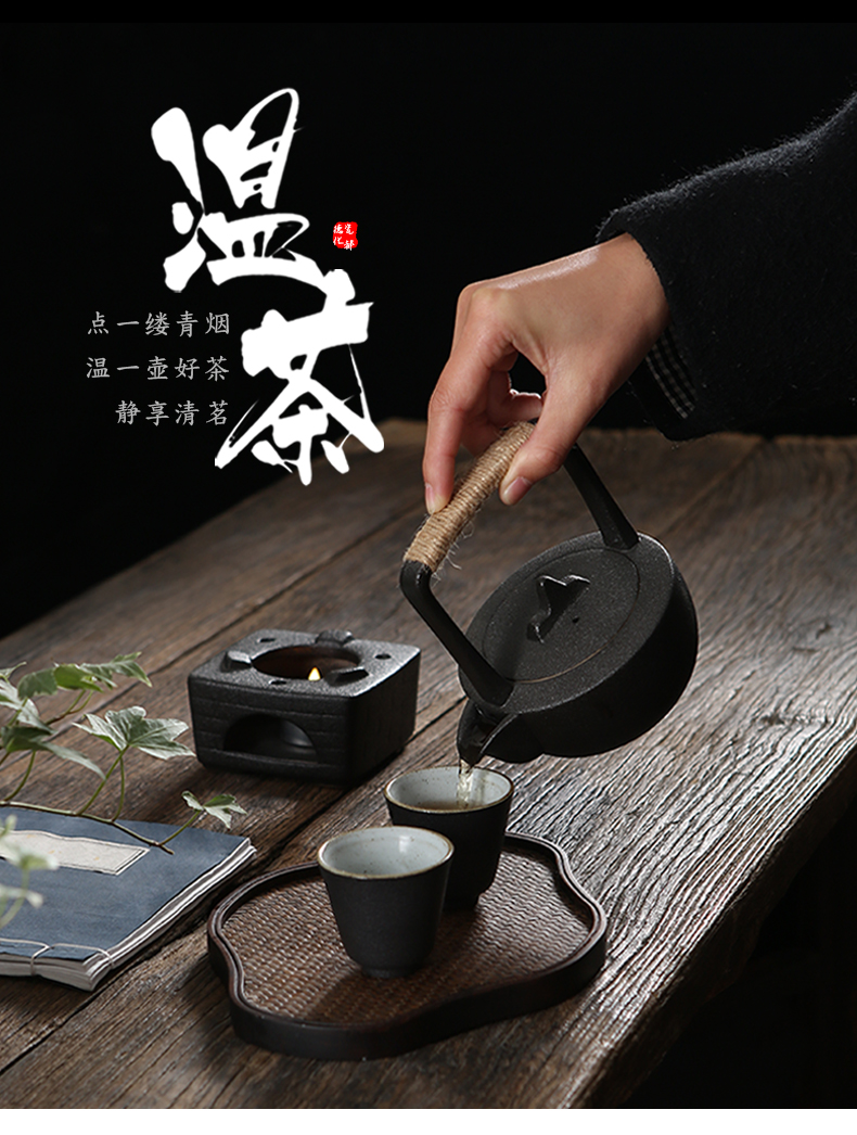 Japanese based coarse pottery restoring ancient ways of household heating base warm tea ware ceramic tea warmers teapot tea idea for insulation base