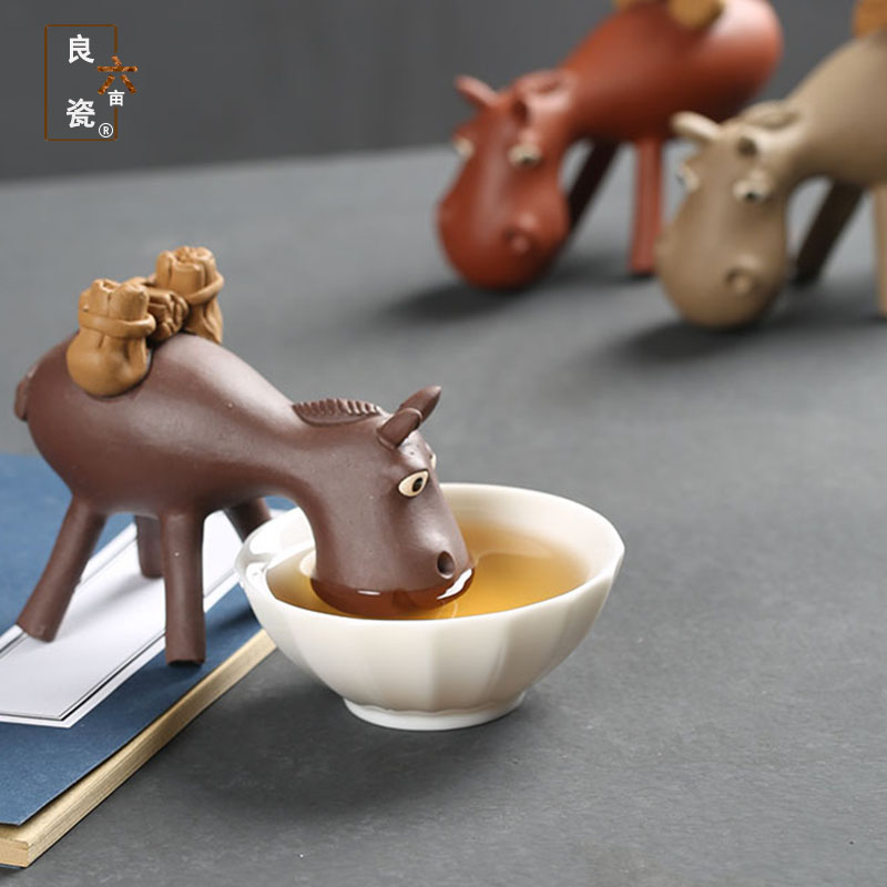 Lixing Purple Sand Tea Darling Handmade Sculptures Allegory Donkey Transport Chaeteo Crafts Gifts Swing Accessories Tea Tray Tea Fun Tea Dau Pendulum Pieces