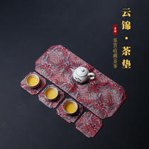 Embroidery cloud brocade fragrant cloud yarn tea small tea mat tea mat tea table cloth handmade weaver pattern Chinese style retro tea road accessories