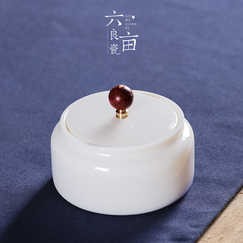 Dehua white porcelain Chinese white seal pot of tea box of ceramic tea pot high - grade porcelain tea tea home with cover