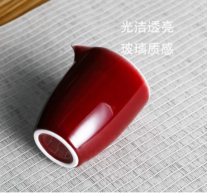 Ruby red sea domestic and glass ceramic glaze tea monochromatic tea taking with zero kung fu tea tea hot tea tea sea