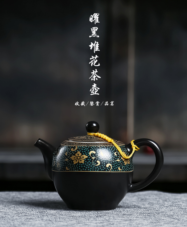 Tea set ji blue glaze ceramic Tea set the teapot household running technology by a complete set of kung fu Tea set the see colour of blue and white porcelain teapots