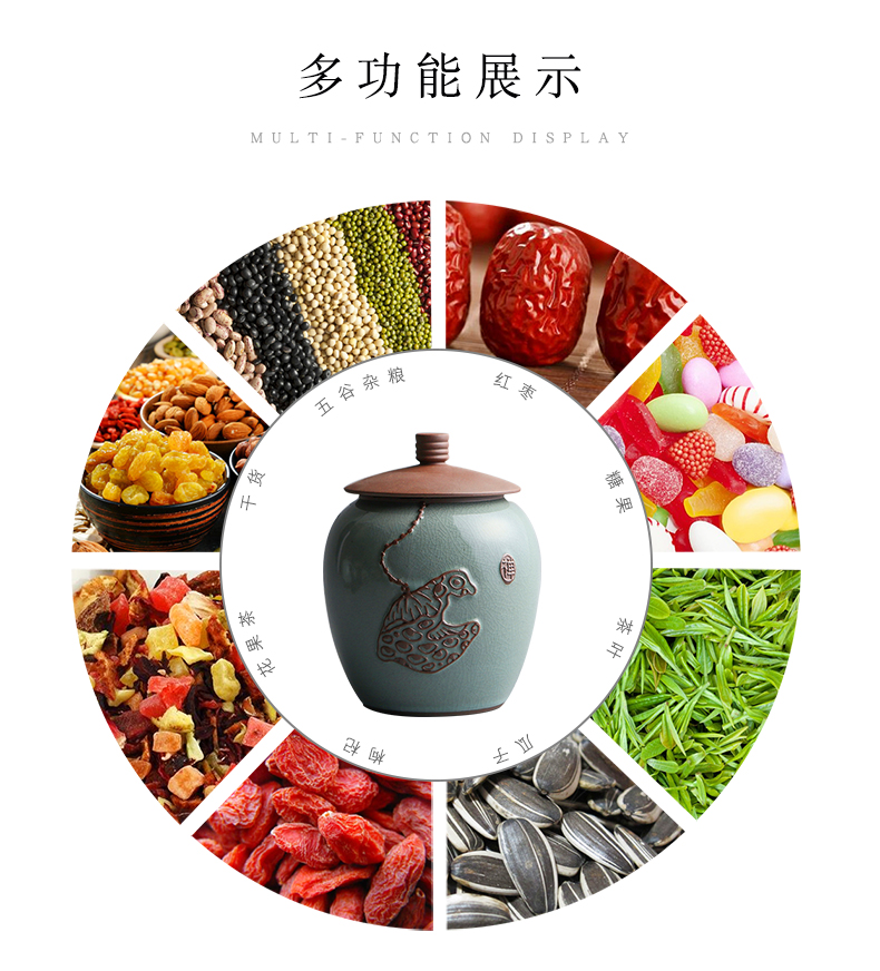 Elder brother up caddy fixings ceramic seal tank large coarse TaoCun tank celadon puer tea in large yards household caddy fixings