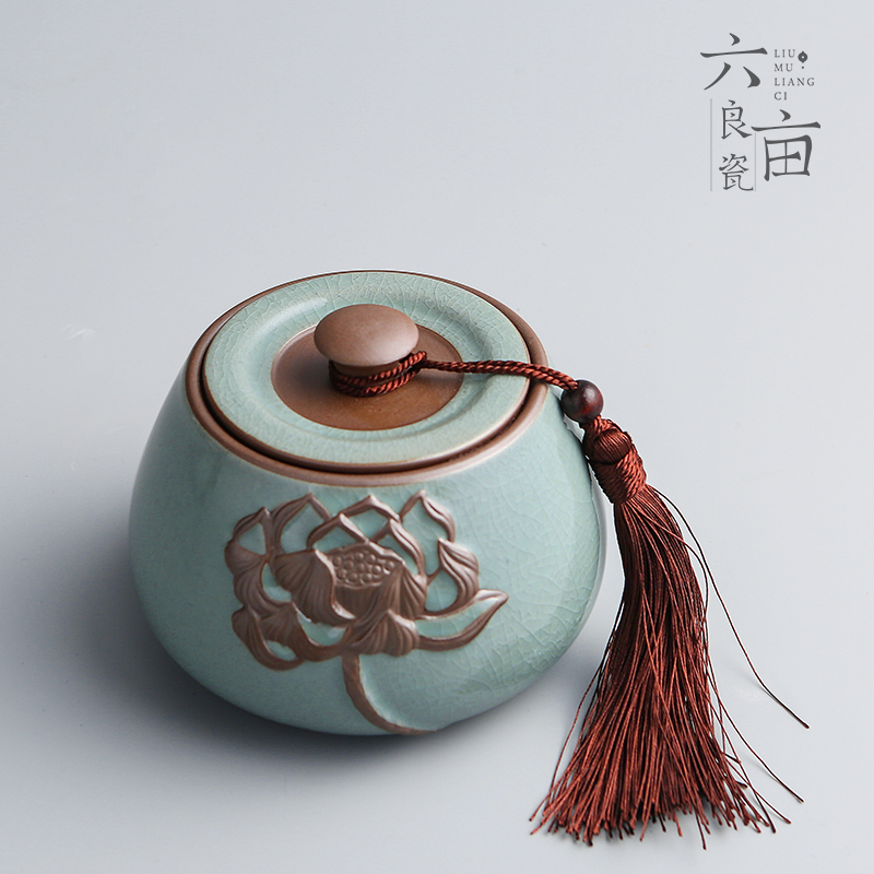 Elder brother up caddy fixings ceramic seal tank large coarse TaoCun tank celadon puer tea in large yards household caddy fixings