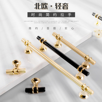  Huayi light luxury cabinet door handle Cabinet Nordic small handle Large cabinet Zinc alloy handle single hole drawer handle