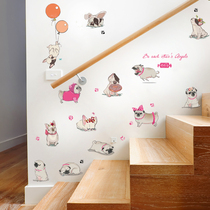 Decorative stairs corner skirting cartoon animal stickers arrangement personality cute balloon decoration self-stick paper painting