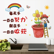 Cute cartoon inspirational wall sticker company office student dormitory dormitory inspirational pop slogan sticker bedside sticker