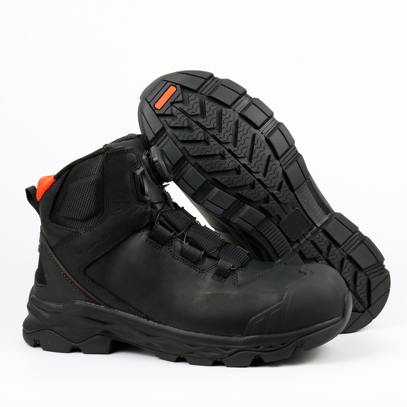 High-End Anti-Smash and Anti-Puncture Safety Shoes for Men, Boa Knob High-Top First-Layer Cowhide Waterproof Labor Protection Steel-Toe Work Shoes High-End Anti-Smash and Anti-Puncture Safety Shoes for Men, Boa Knob High-Top First-Layer Cowhide Waterproof Labor Protection Steel-Toe Work Shoes