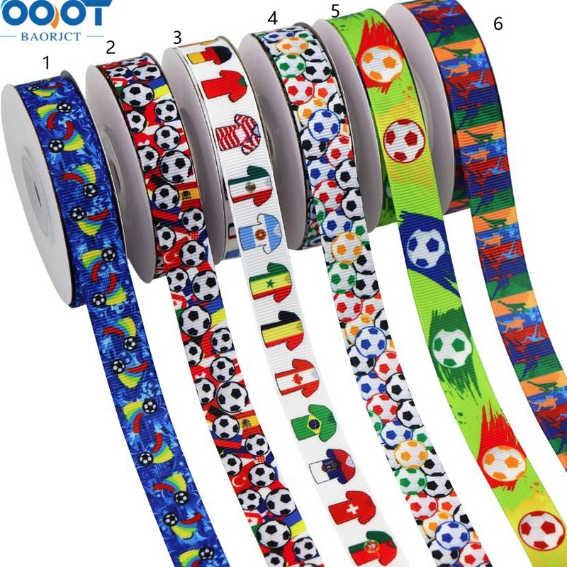 Football Ribbon Football World Cup Ribbon Football Match Bow Packaging Ribbon 1.6cm 10 Yards