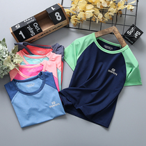 Zhongdai fast-drying T-shirt male and female children outdoor breathable quick-drying T-shirt 2021 summer new sports short-sleeved shirt