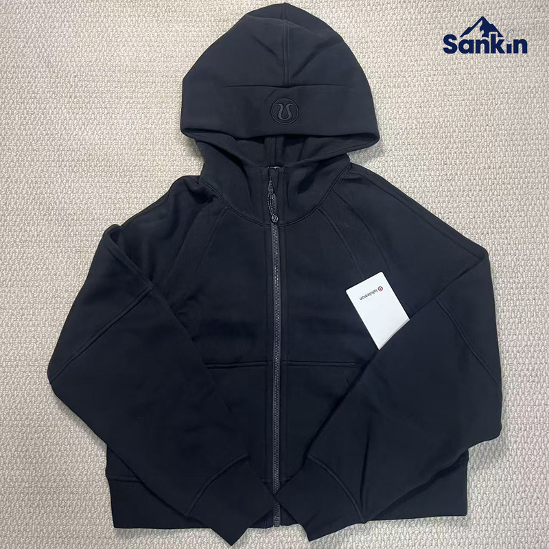 Lululemon Scuba Oversized Full-Zip Hooded Cardigan Fleece-Lined Long-Sleeve Cropped Sweatshirt Jacket