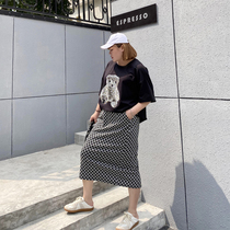 Large women's clothing New fat sister mm loose and thin medium long letter a letter printed half skirt in autumn 2022