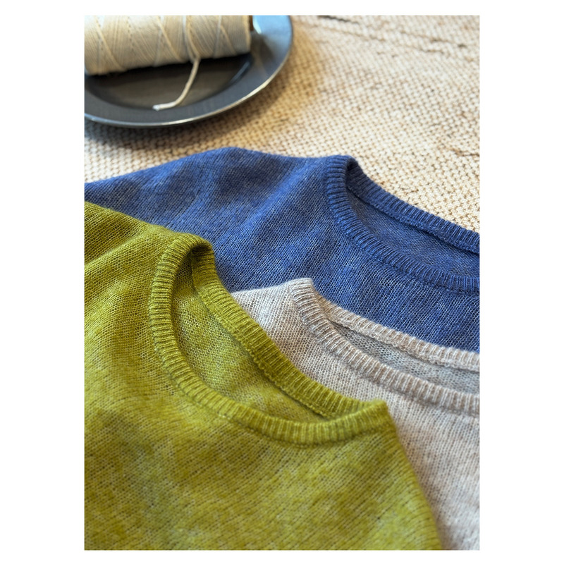 Acme Ground Fine Mohair Wool Knit Sweater for Women, Simple 2026 Versatile Blue Sweater 12550