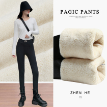 Lamb velvet leggings women autumn and winter plus velvet thickened high waist wear one magic super thick warm cotton pants winter