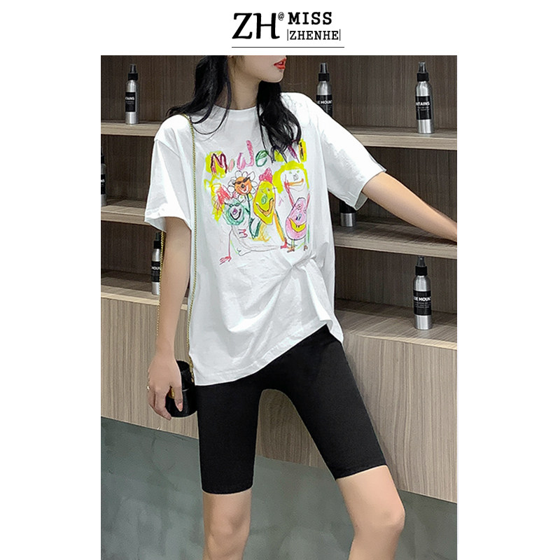 Five-minute Barbie pants summer thin tattoo shark pants fitness bottom pressure yoga cycling pants