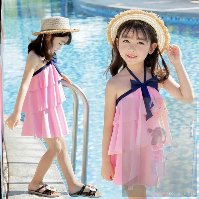 Vest mẫu giáo mỏng 2019 đồ bơi catwalk trẻ em áo tắm lớn trẻ em ngọt ngào cá tính một mảnh bền CUHK - Đồ bơi trẻ em