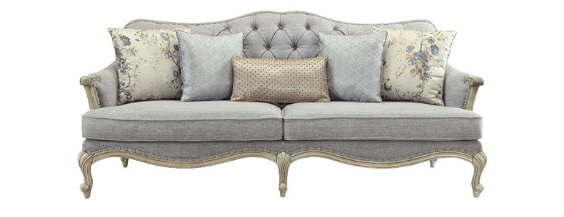 товар из китая 美式实木沙发小户型客厅三人组合布艺家具欧式法式复古全实木印花 Li Jia craftsman