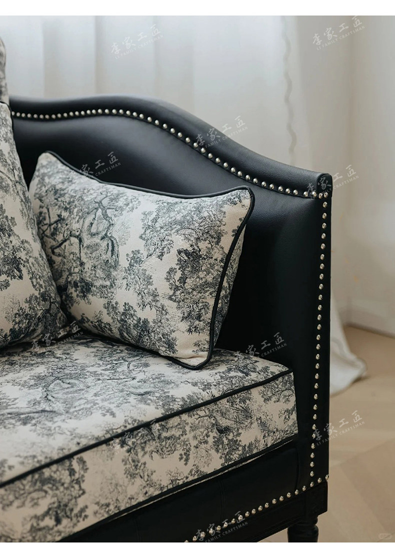 Ретро диван из натурального дерева, ткань для гостиной, французский стиль, в американском стиле 