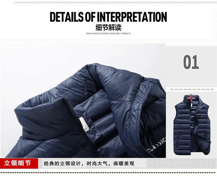 Mùa thu đông mới giản dị xuống áo vest cotton cộng với phân bón XL không tay áo vest nam gió vest ấm áp áo khoác giả vest nam hàn quốc