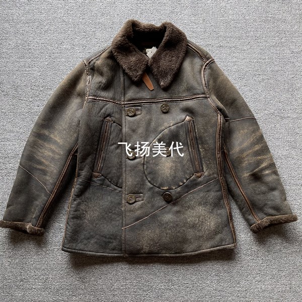 In Stock Rrl Shearling Peacoat Fur-Integrated Jacket Coat Overcoat