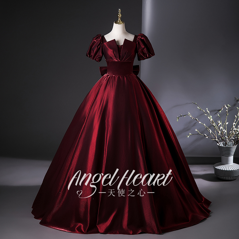 High-End Evening Dress, Performance Art Exam Vocal Dress, Toast Dress, Bride's High-End Red Engagement Wedding Dress, Light Luxury Niche High-End Evening Dress, Performance Art Exam Vocal Dress, Toast Dress, Bride's High-End Red Engagement Wedding Dress, Light Luxury Niche