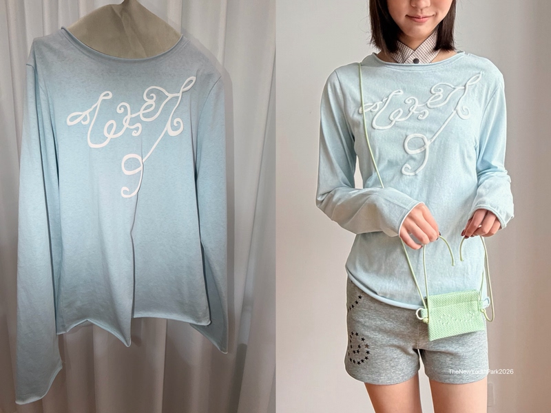 Three-Dimensional Relief Vine *Thenewyouthpark Original Niche Design Long-Sleeved T-Shirt for Women, Casual and Versatile