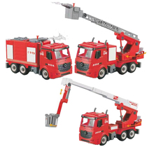 Superlarge will water jet fire truck Toy Children Rescued Fire Clouds Terraces Rescue Car Crane Garbage Truck Boy Baby
