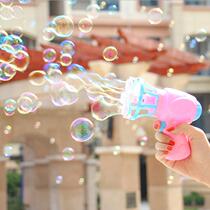 Blowing bubble machine childrens toy jitsu same automatic bubble gun teenage heart bubble water supplement liquid network red