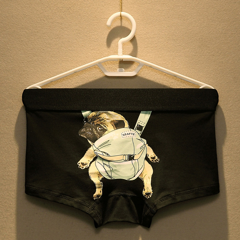 Tide Cards Men's Four Corners Underwear Summer Pure Cotton Stalls Breathable Youth Personality Cartoon Tide Movement Four-corner Shorts Head