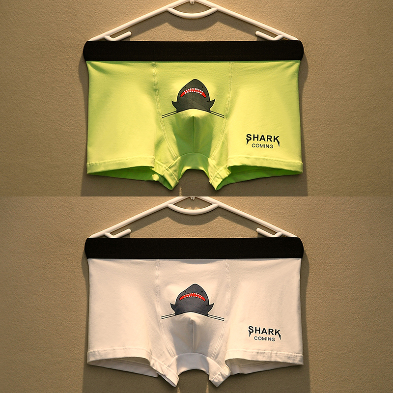 Men's cartoon version Underpants Cute Riot Boy Youth Flat Angle Pure Cotton Pants Head Personality Trend Day Series Four Corner Pants