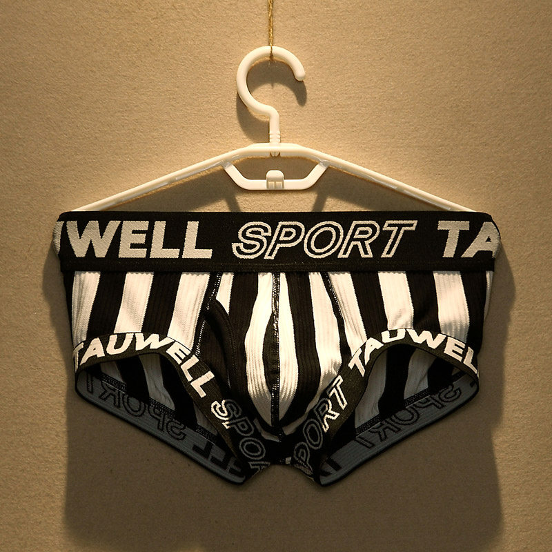 Tide brand summer men's underwear men's boxer shorts breathable cotton personality youth trend vertical stripe texture boxer shorts