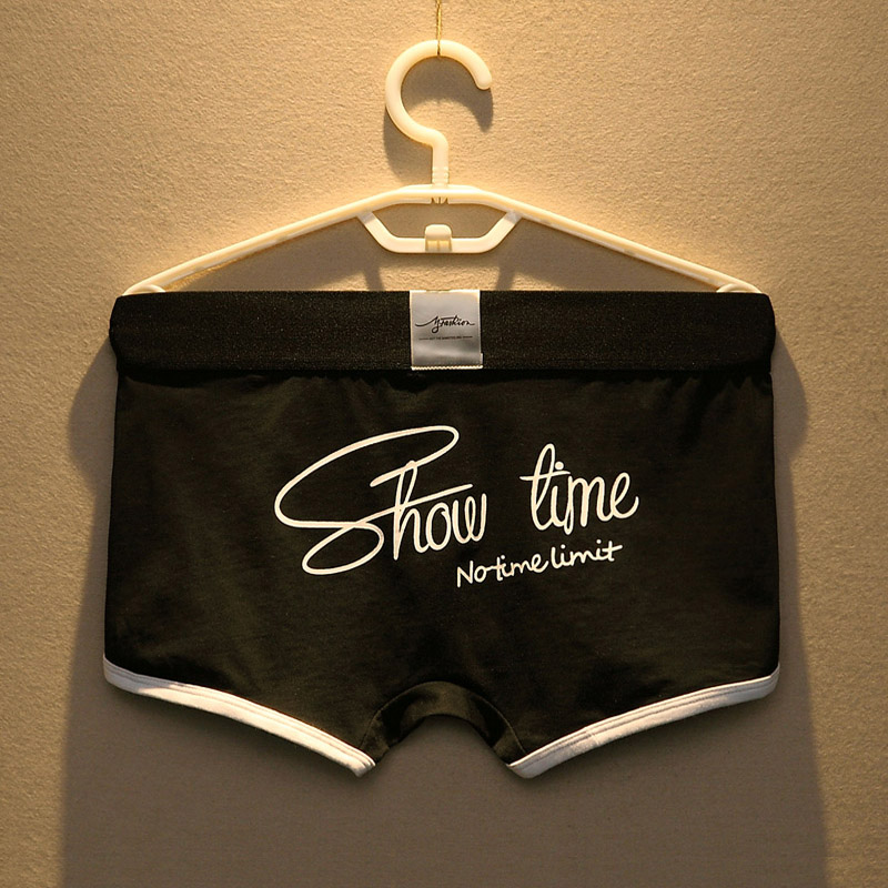 Men's Underwear Pure Cotton Four-corner Pants Underpants Summer Youth Personality Trendy Letters Breathable U Sack Four Corner Shorts Head