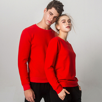 Autumn and winter Korean version plus velvet sweater custom diy pullover round neck lining for men and women printed logo overalls party